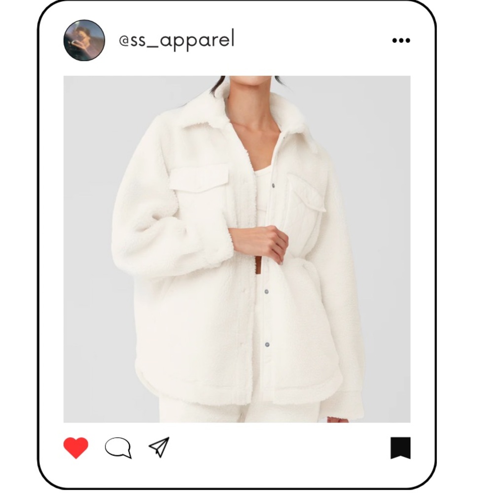 Alo Sherpa Edge Shacket- ivory